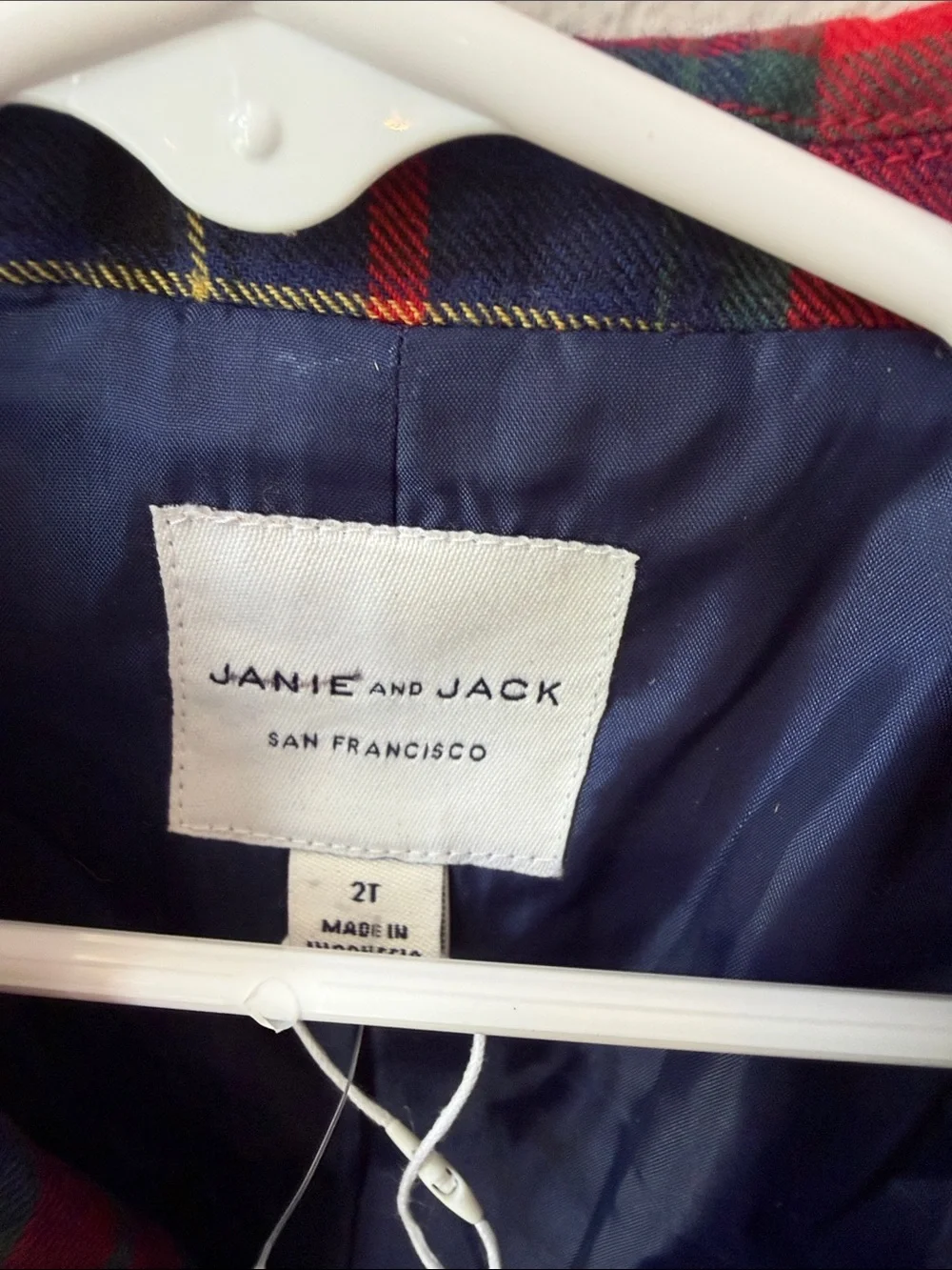 Janie and Jack Red & Navy Plaid Blazer